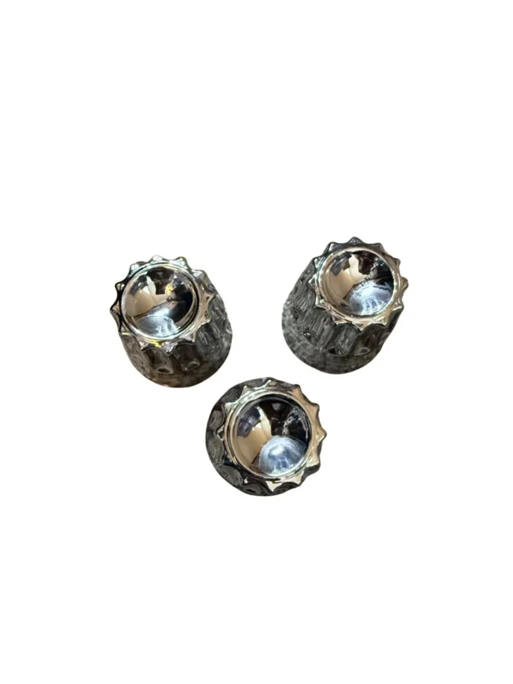 Rag & Bone Glass Metal Ridges Shot Glasses Set of 3 Modern